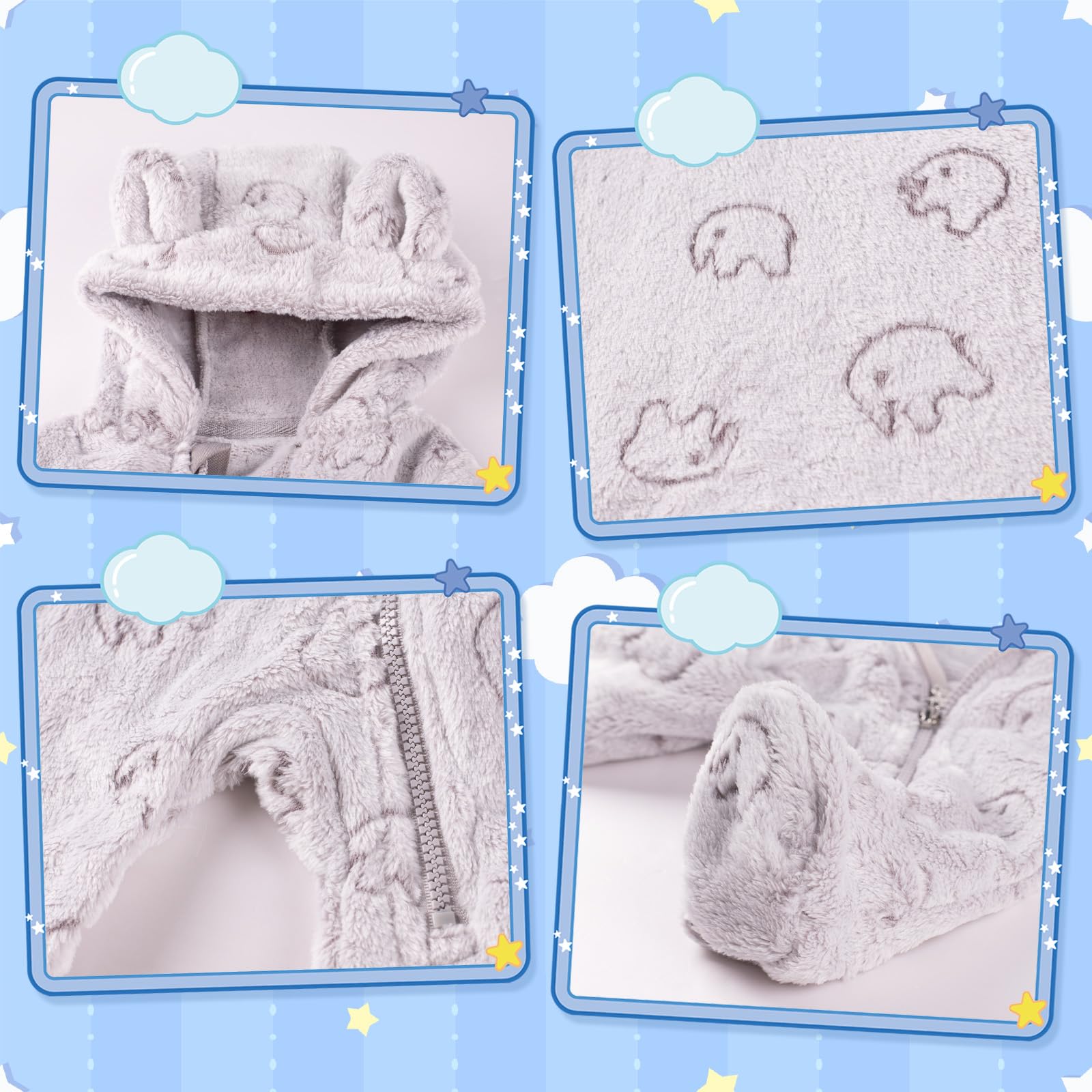 Neugeborenes Winter Schneeanzug Baby Mädchen Junge Bärenohr Fleece Kapuzenstrampler Kleinkind Footie Jumpsuit Oberbekleidung Mäntel