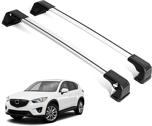 ERKUL ERKUL Car Accessories - Barras transversales de aluminio compatibles con Mazda CX-5 CX5 2012-2016  Juego de barras transversales de equipaje