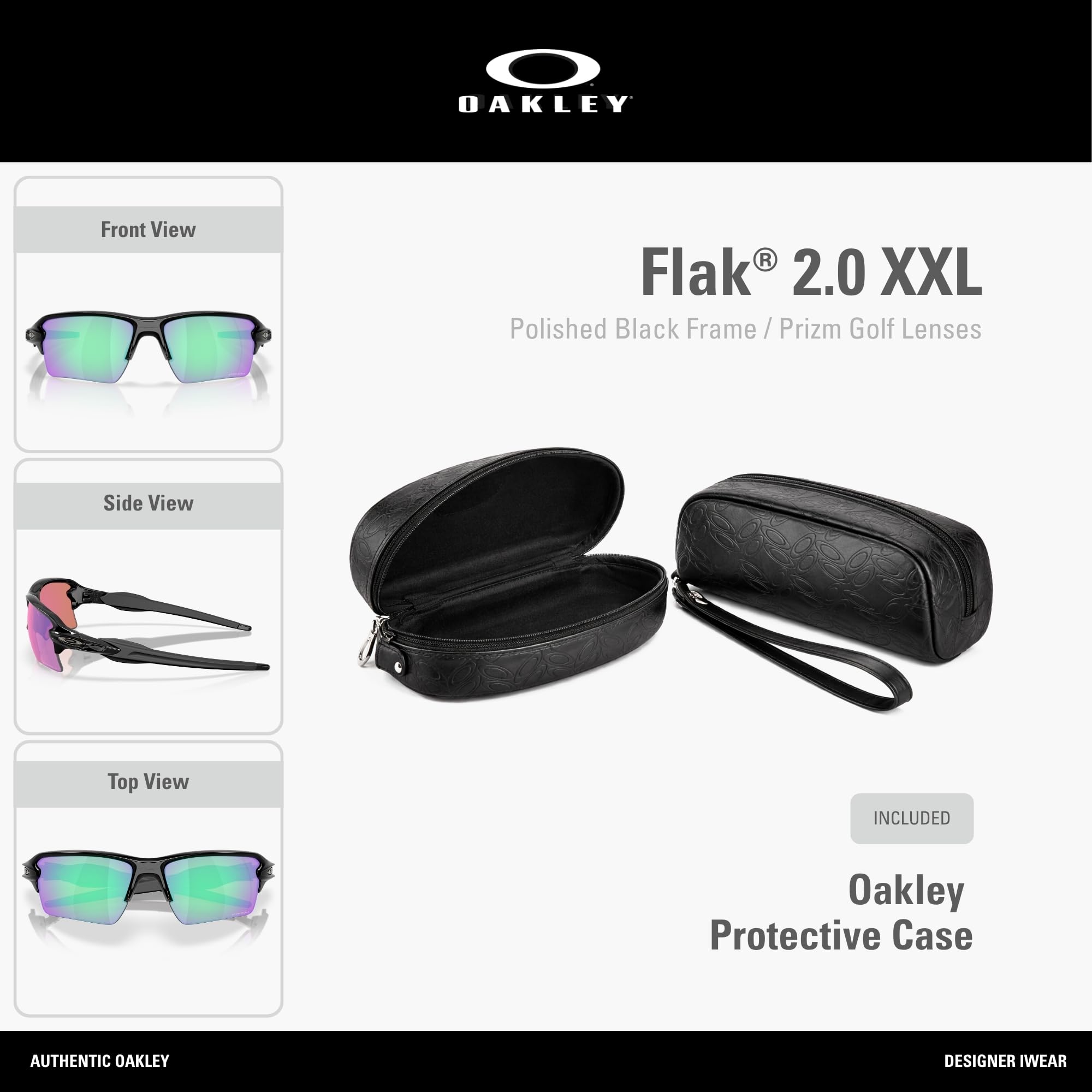 Oakley Prizm męskie okulary przeciwsłoneczne, polerowana czarna oprawka, 63 mm