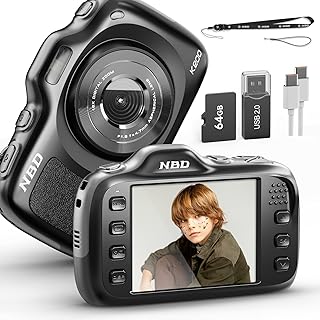 64MP&16X Zoom Appareil Photo Numérique, Appareils Photo de Vlogging 4K pour la Photographie avec Carte de 64Go, Appareil Photo Numérique Compact et Portable à Objectif Fixe, débutants et étudiants