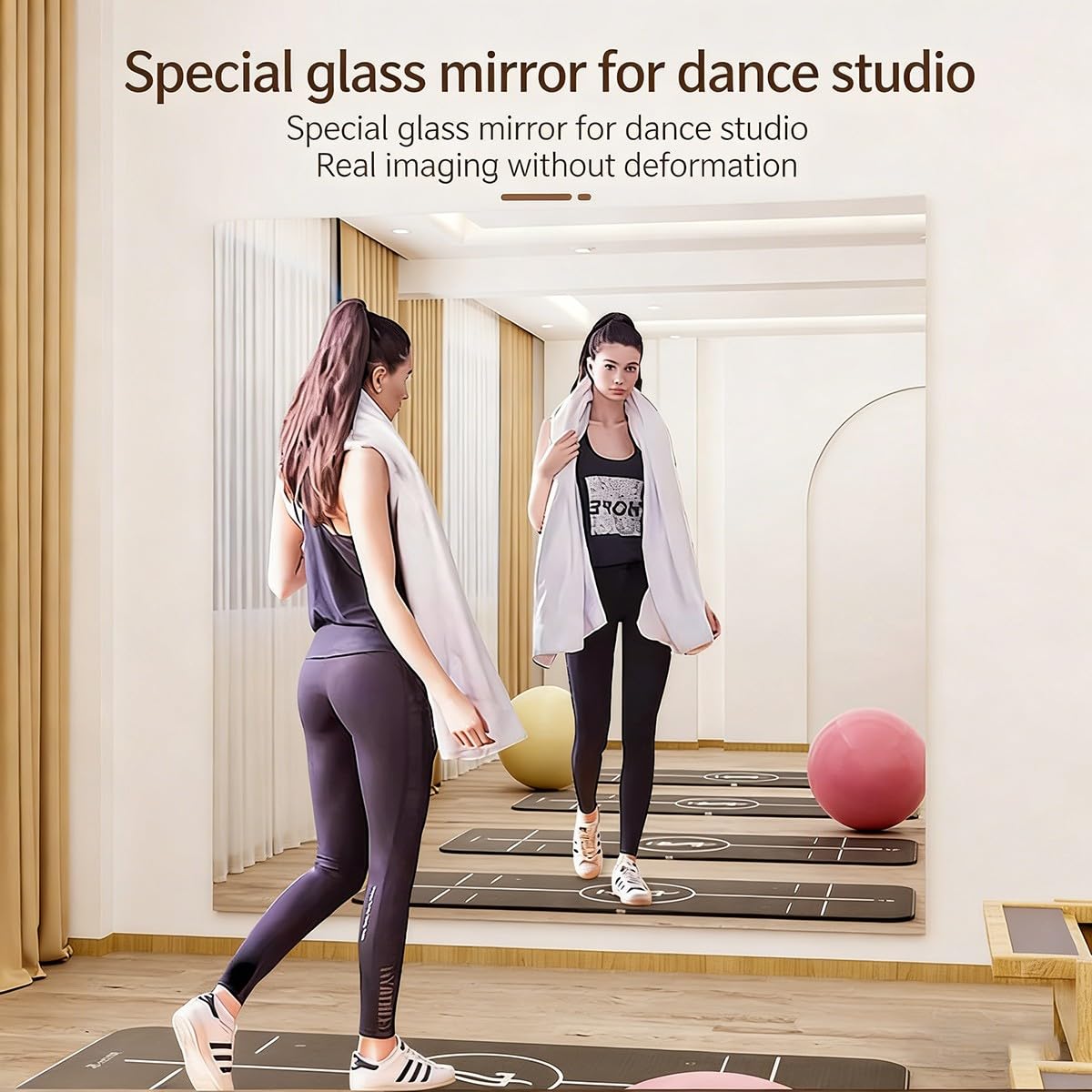 Gimnasio Espejo de Pie Cuerpo Entero 4 Piezas Espejos Grandes de Pared sin Marco con Adhesivo para Gimnasio Garaje Yoga Estudio de Baile y Dormitorio 36x36cm