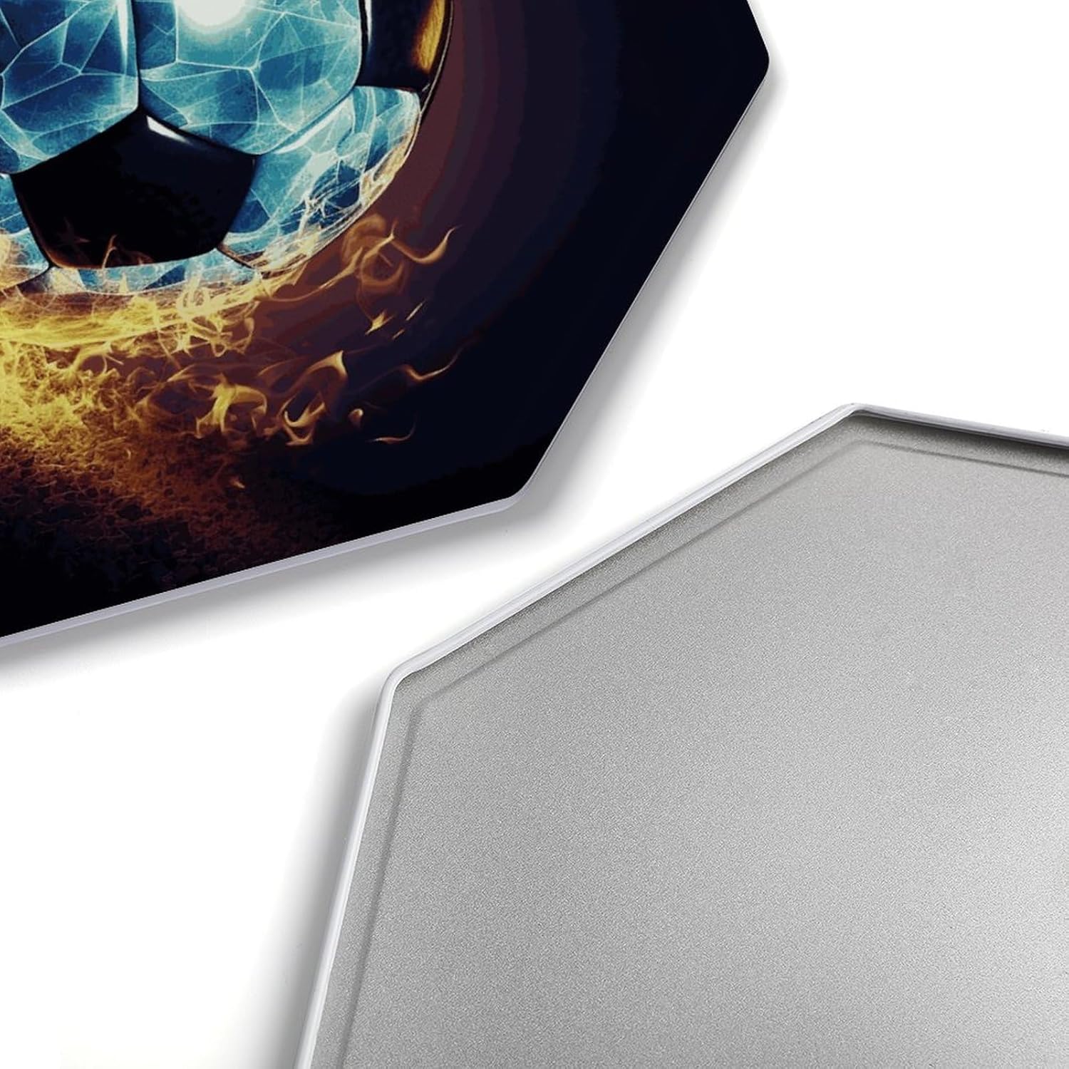 Ctagon Metal Sign for Home, Modern Display Plate for Kitchen, Cool Soccer Ball Plates Accent Hanging Wall Decorations 3PCS for Living Room, Bedroom, Hallway, Hotel
