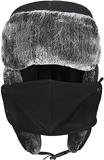 Kids Winter Faux Fur Trapper Hat Windproof Face Warmer Ear Flaps Russian Ushanka Cap