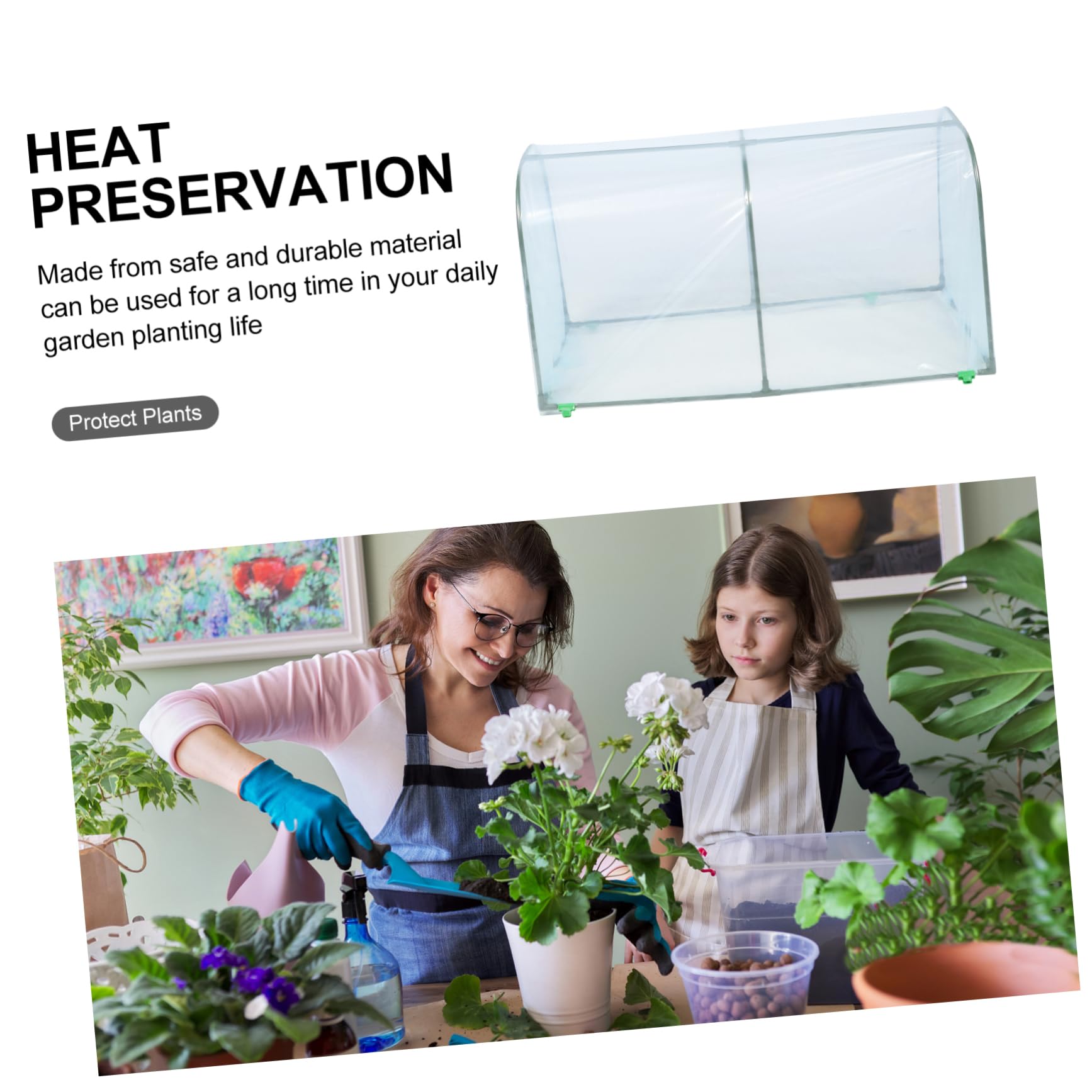 Invernadero de Plástico para Plantas, Cubierta Térmica para Exterior E Interior, Soporte para Flores y Fácil Instalación