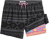 MaaMgic Men's 5 Inch Stretch Swim Trunks with Compression Liner - Quick Dry Board Shorts for Beach Surf