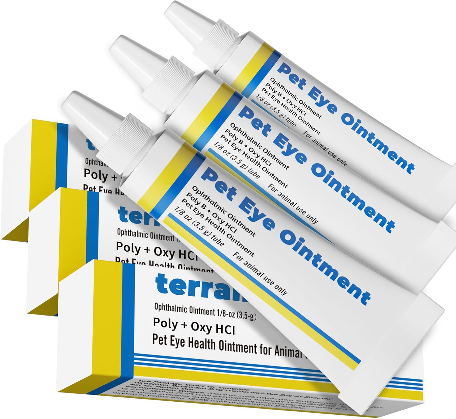 Pet Eye Health for Dogs, Cats, Cattle, Sheep, Horses, Birds, Puppies and Kittens - 3 x 3.5 g Tubes
