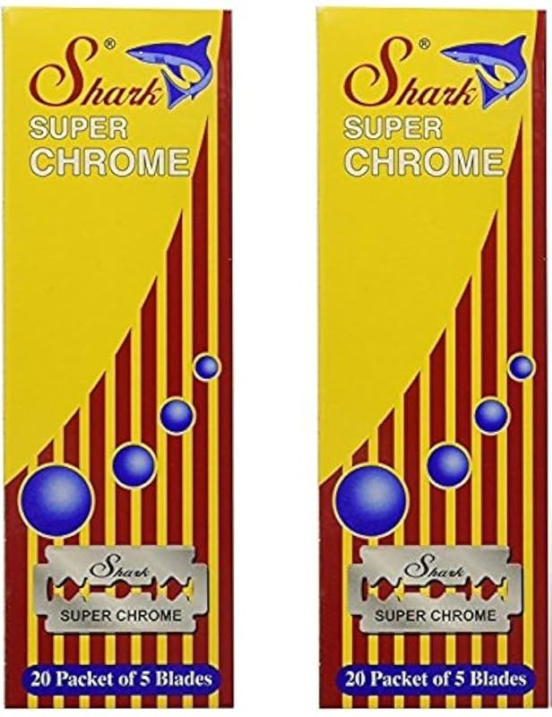 LORD Shark Super Chrome Lâminas para barbeador de segurança de dois gumes, 200 unidades