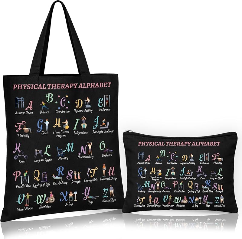 Shinylin Conjunto com 2 bolsas de lona, bolsa tote e nécessaire com zíper, estampa multicolorida