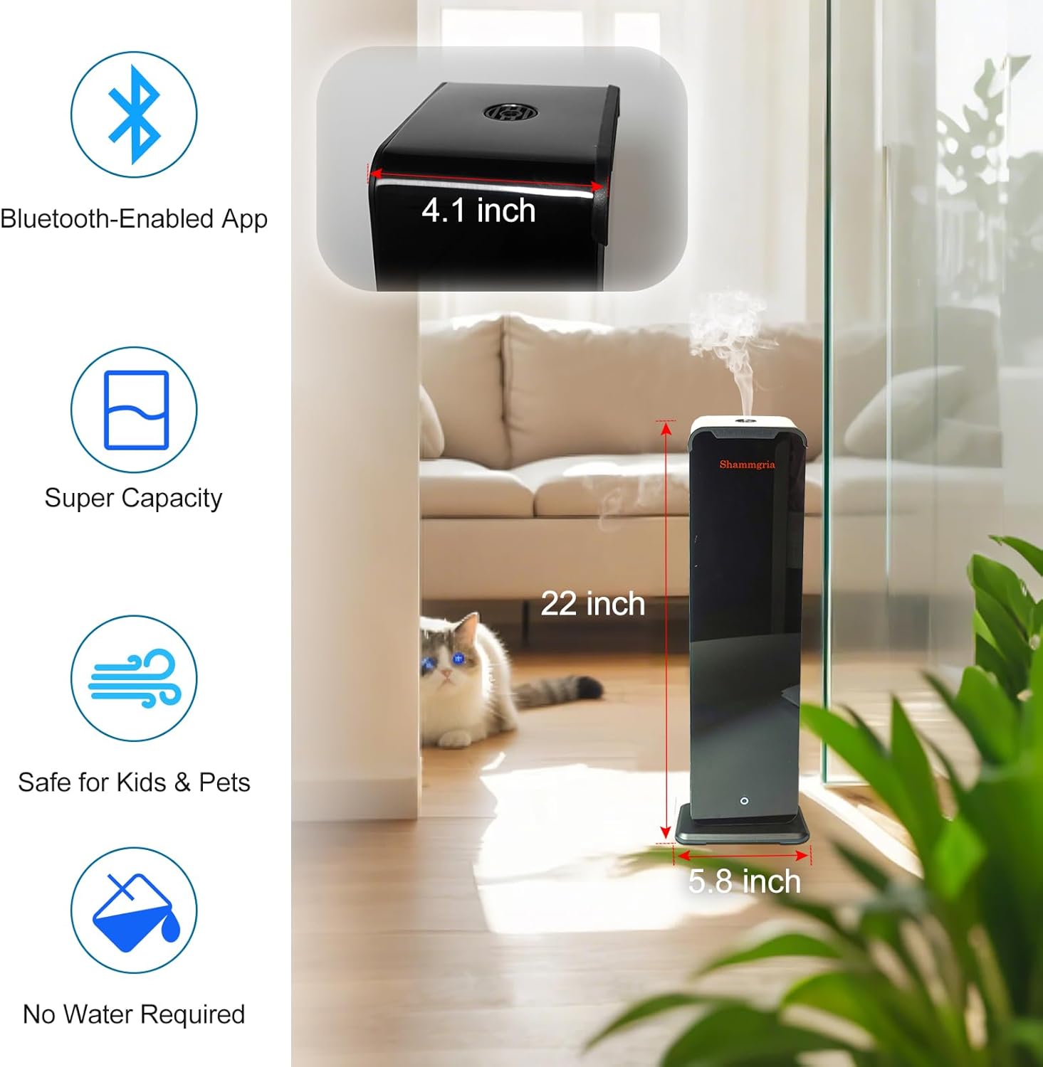 1000ML Scent Air Machine for Home, 5000 sq. ft Coverage Essential Oil Diffuser Waterless Diffuser Hotel Scent Diffuser Cold Air Nebulizer for Large Room Hotel Office