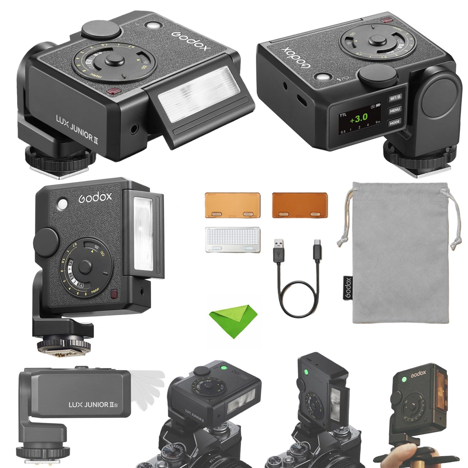 Godox Lux Junior II S Retro Flash Fotocamera per Sony Mini Flash Fotocamera