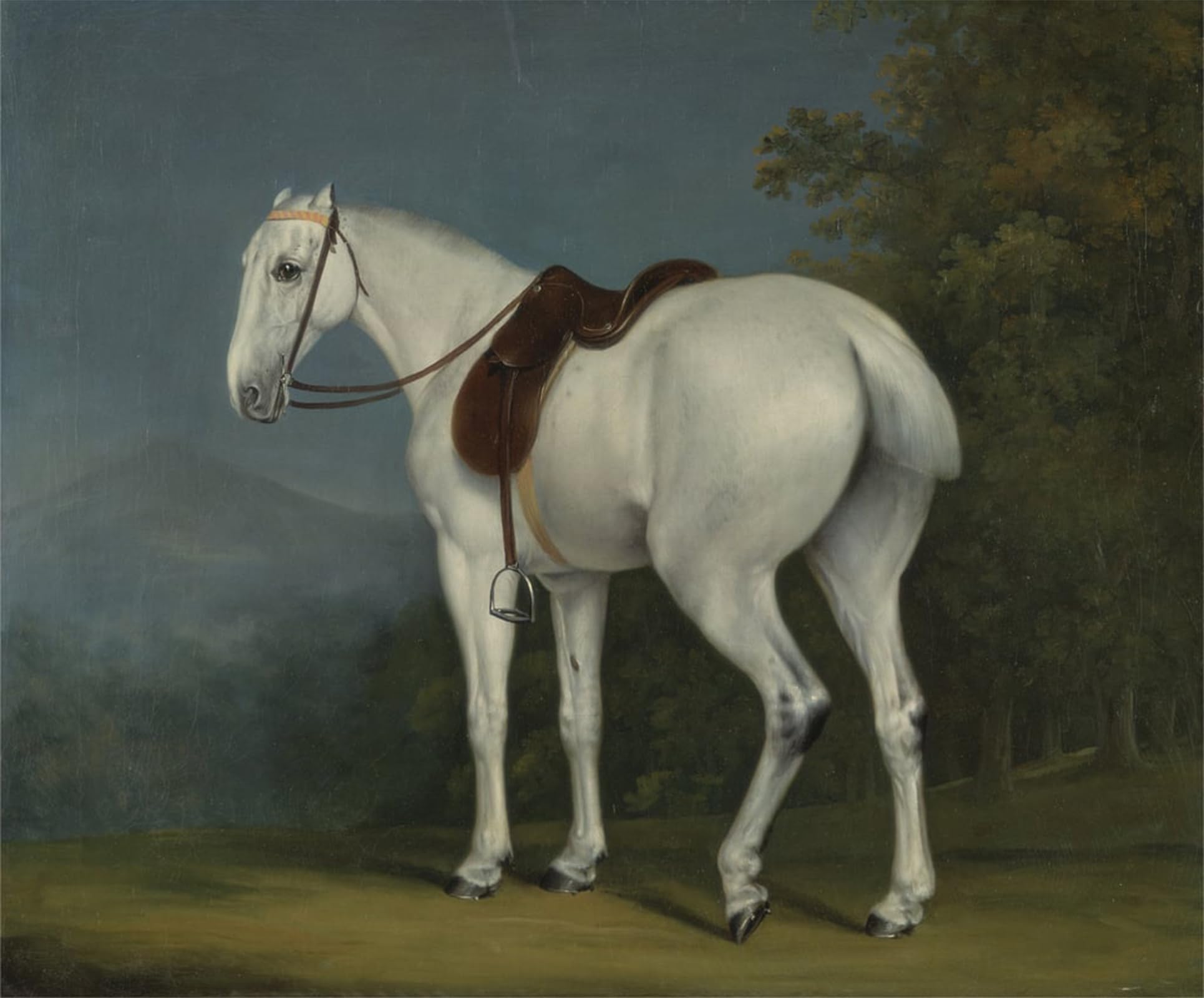 SERENDIPITP Aesthetic Poster Photo Wall Print Retro Picture a Lady's Grey Hunter by Jacques Laurent Agasse Modern Wall Artwork for Home Decor 60x90cm