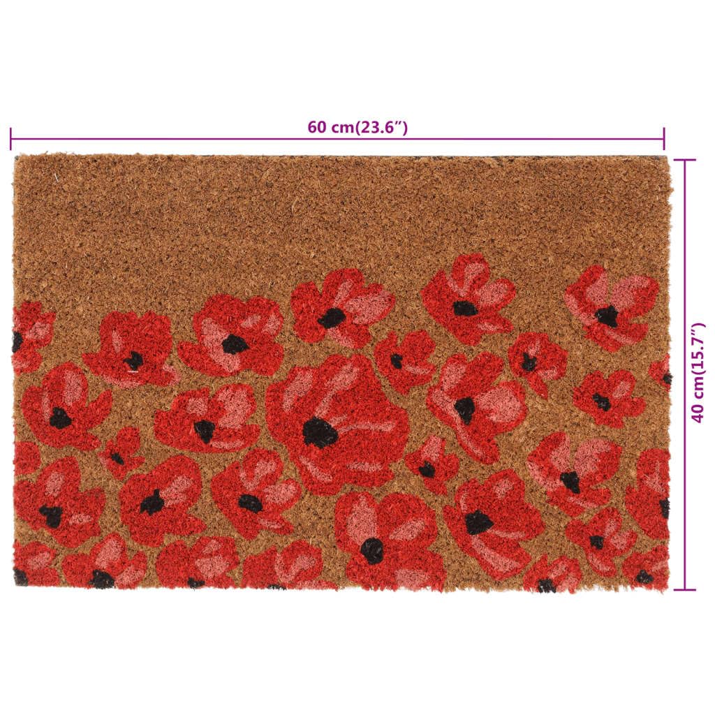 Paillasson naturel en fibre de coco - 40 x 60 cm - Tapis anti-saleté touffeté avec dessous en PVC antidérapant - Résistant aux intempéries et absorbant - Pour l'intérieur et l'extérieur