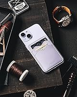 Vista 6 de VULKIT Soporte adhesivo para tarjetas Compatible con iPhone, cartera de cuero para teléfono celular, estuche para tarjetas de crédito, adhesivo