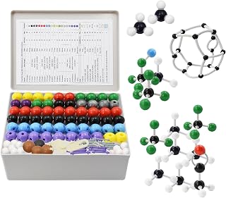 Zestaw modeli molekularnych do chemii, nieorganiczna i organiczna, budowanie ogniw atomowych, zabawki edukacyjne, zestaw do nauki dla nauczycieli, studentów, naukowców, klasy chemii, 444 szt