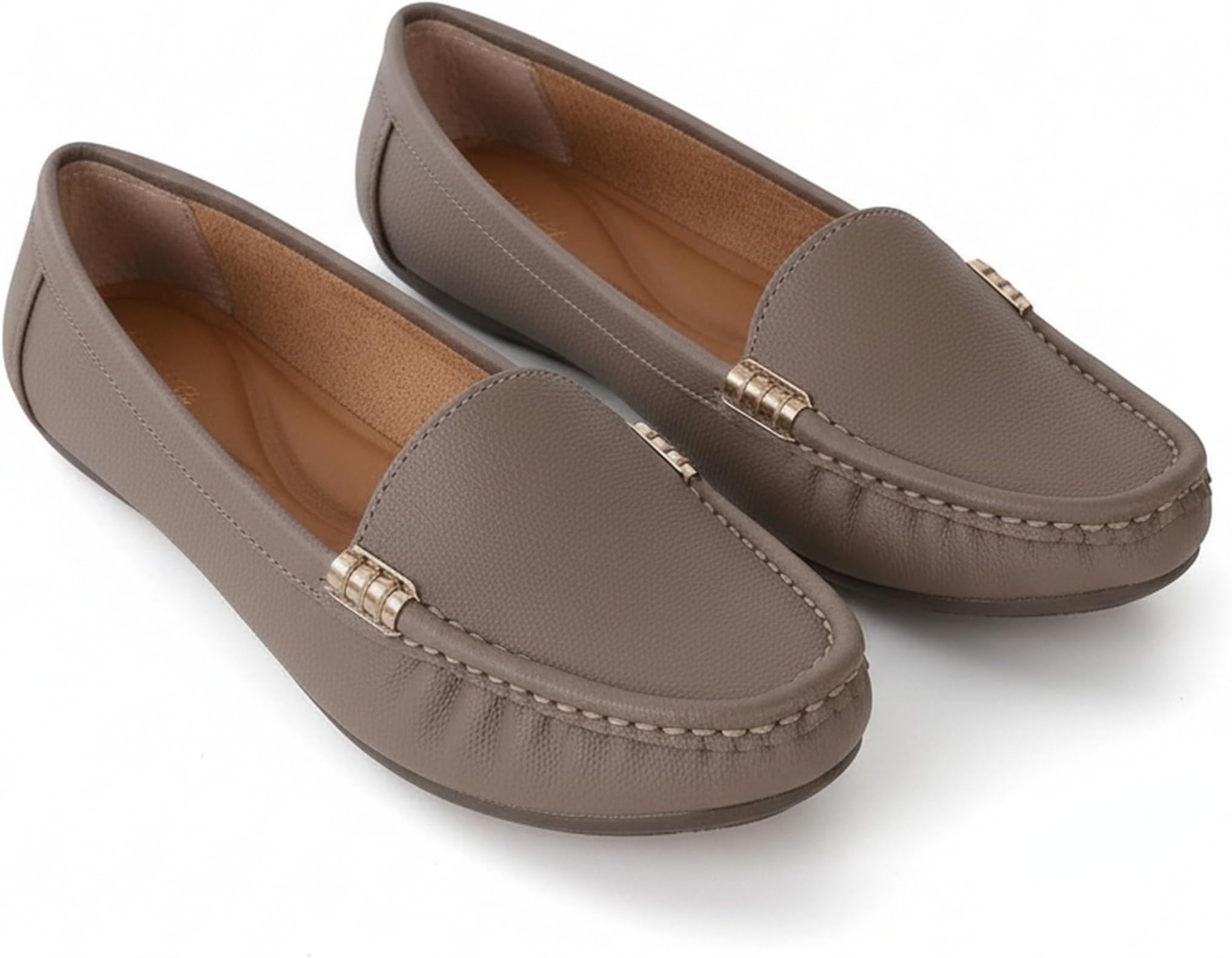 Women Ballet Flats | Slip-On Casual & Formal Shoes | Elegant Metal Accent Design, Soft Cushioned Insole with Flexible Anti-Slip Sole | Office Wear, Daily Use & Travel Footwear
