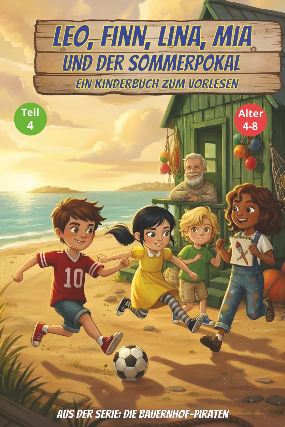 Leo, Finn, Lina, Mia und der Sommerpokal, ein Kinderbuch zum Vorlesen, aus der Serie: die Bauernhof-Piraten, Alter 4-8: Gute-Nacht-Geschichten für Kinder (Die Fußball-Bauernhof-Piraten)