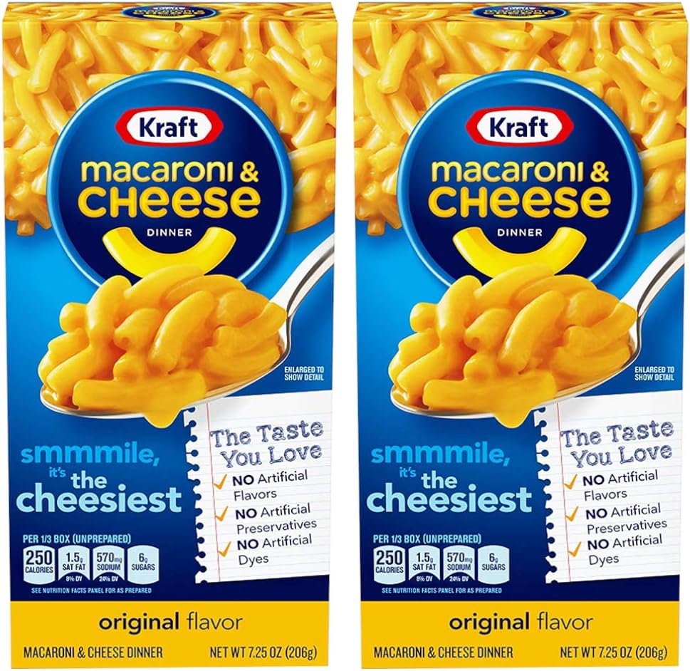 Kraft Macaroni & Cheese Dinner, Original Flavor, 2 x 206 g