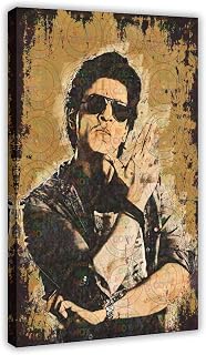 TONITOTA Indian Actor Shah Rukh Khan Poster | Memorial for Famous Figures | Room Aesthetics | Canvas Wall Art Prints | Frame 12x18inch