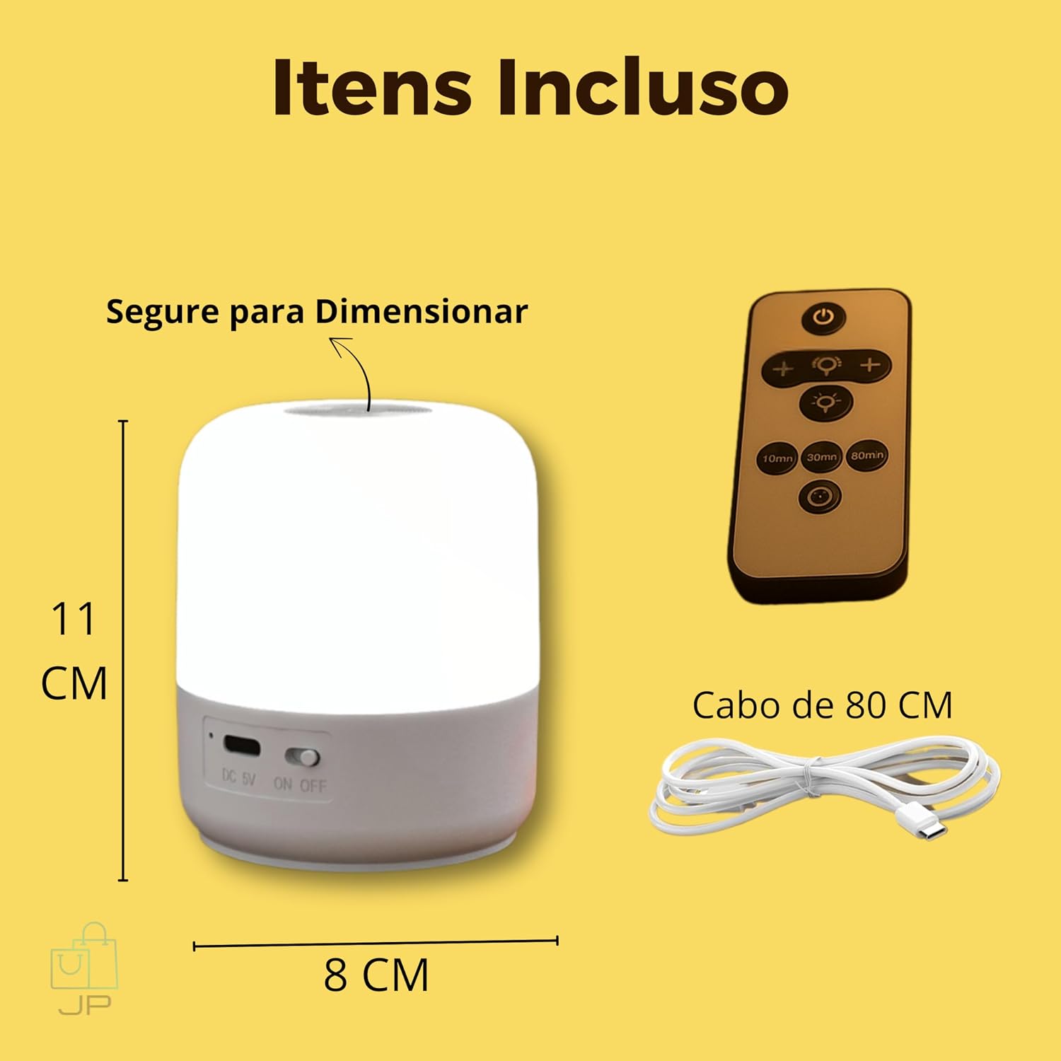 Luminária de Mesa LED Recarregável com Relógio Digital e Controle Remoto, Abajur Touch Dimerizável Portátil, Luz Noturna Infantil para Quarto, Escritório, Berçário e Presente Criativo