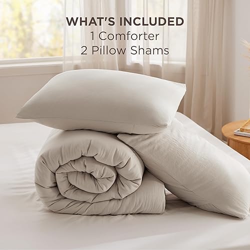 Miniatura 8 de Bedsure Edredón con 2 fundas de almohada, ropa de cama suave prelavada tamaño Queen, edredón acolchado (90 x 90 pulgadas) con diseño de trébol,