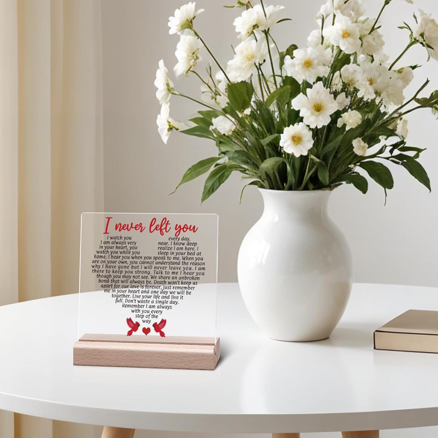 Sympathy Bereavement Gift Acrylic Plaque Memorial Condolence Gift for Loss of Mother Father Grandma Brother Clear Desk Decorative Sign Grieving Present for Remembrance Acrylic Sign With Wooden Stand - Image 6