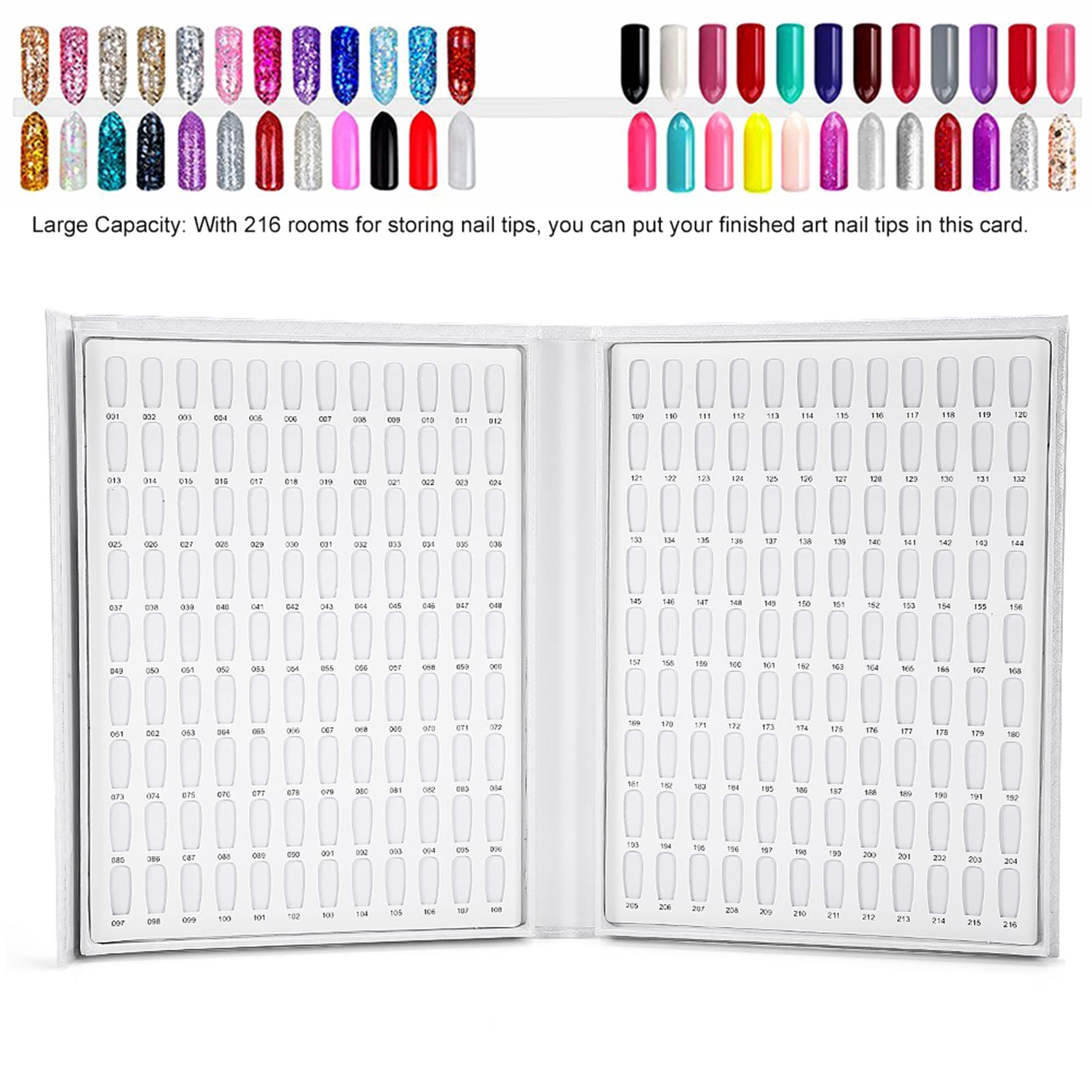 Nail Gel Color Display Chart Book, Large Capacity 216 Colors Nail Polish Display, Easy-to-Use Manicure Tools - Image 2