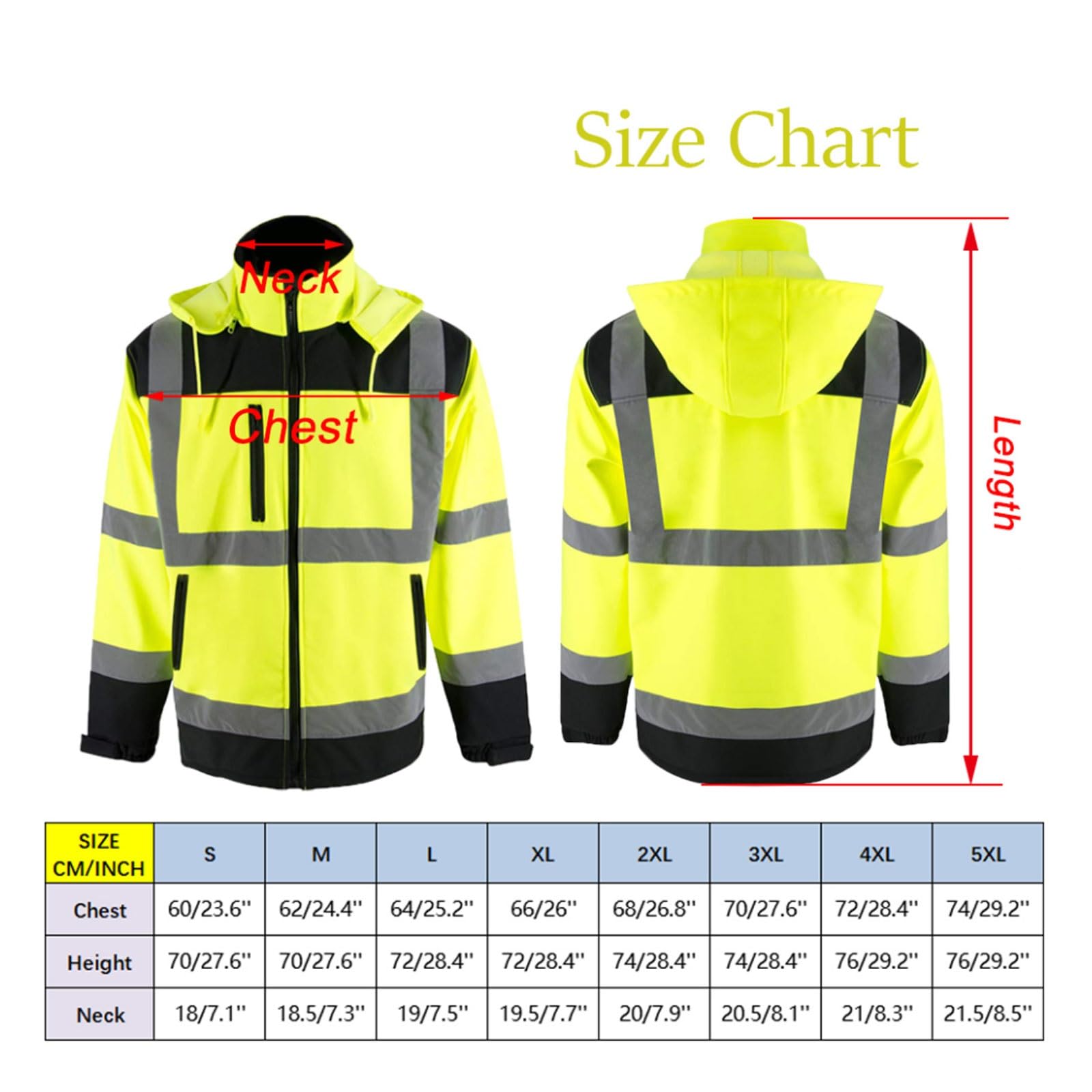 Chaqueta softshell de alta visibilidad, mono de trabajo reflectante for hombre for trabajos de construcción y seguridad al aire libre. chaleco reflectante