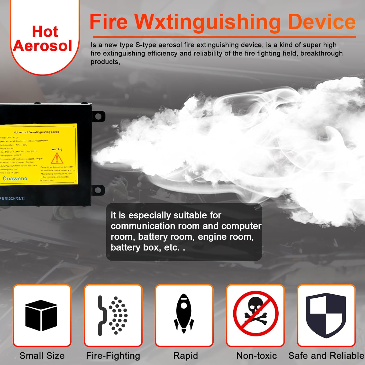 automatic fire extinguisher,Thermal induction fire extinguisher, small fire extinguishers, battery fire extinguishers, distribution cabinet fire extinguishers, industrial equipment fire extinguishers