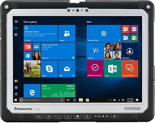 Vista 40 de Panasonic Toughbook 33, CF-33, Intel i5-7300U, 12" QHD Touch+Digitizer, 8GB RAM, 256GB SSD, cámara web, cámara trasera de 8MP, dGPS, 4G LTE, láser