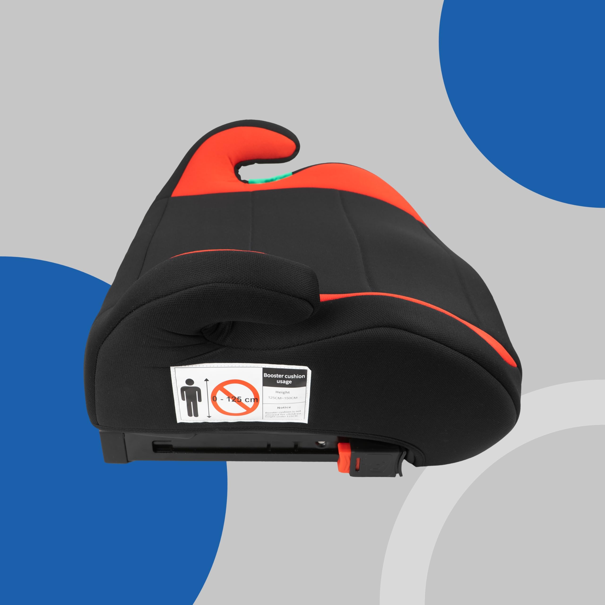 PETEX Podwyższenie fotelika samochodowego z Isofix - Max Plus, i-Size ECE R129, ok. 7 do 12 lat, dla wzrostu od 125 do 150 cm, podwyższenie siedzenia, czerwone