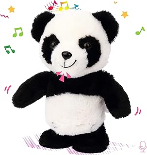 Easfan Talking Panda Repeats What You Say Electric Walking Singing Stuffed Animal Interactive Funny Plush Toy Musical Speaking Animated Toy Birthday for Kids Boys Girls, 8’’