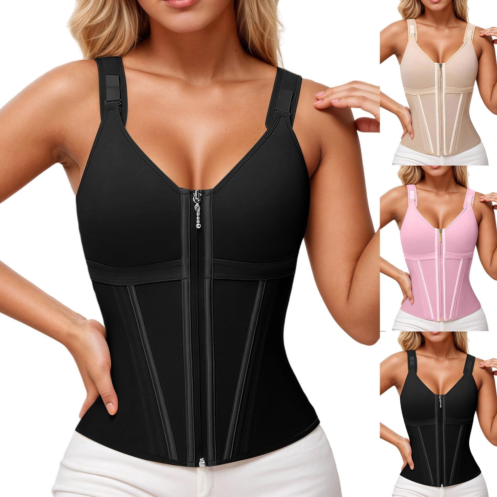 Fajas Reductoras Mujer Entrenador De Cintura, Corsé Cintura para Mujeres, Control La Abdominación Carrocería, Cincher Carrocería con Correas Ajustables