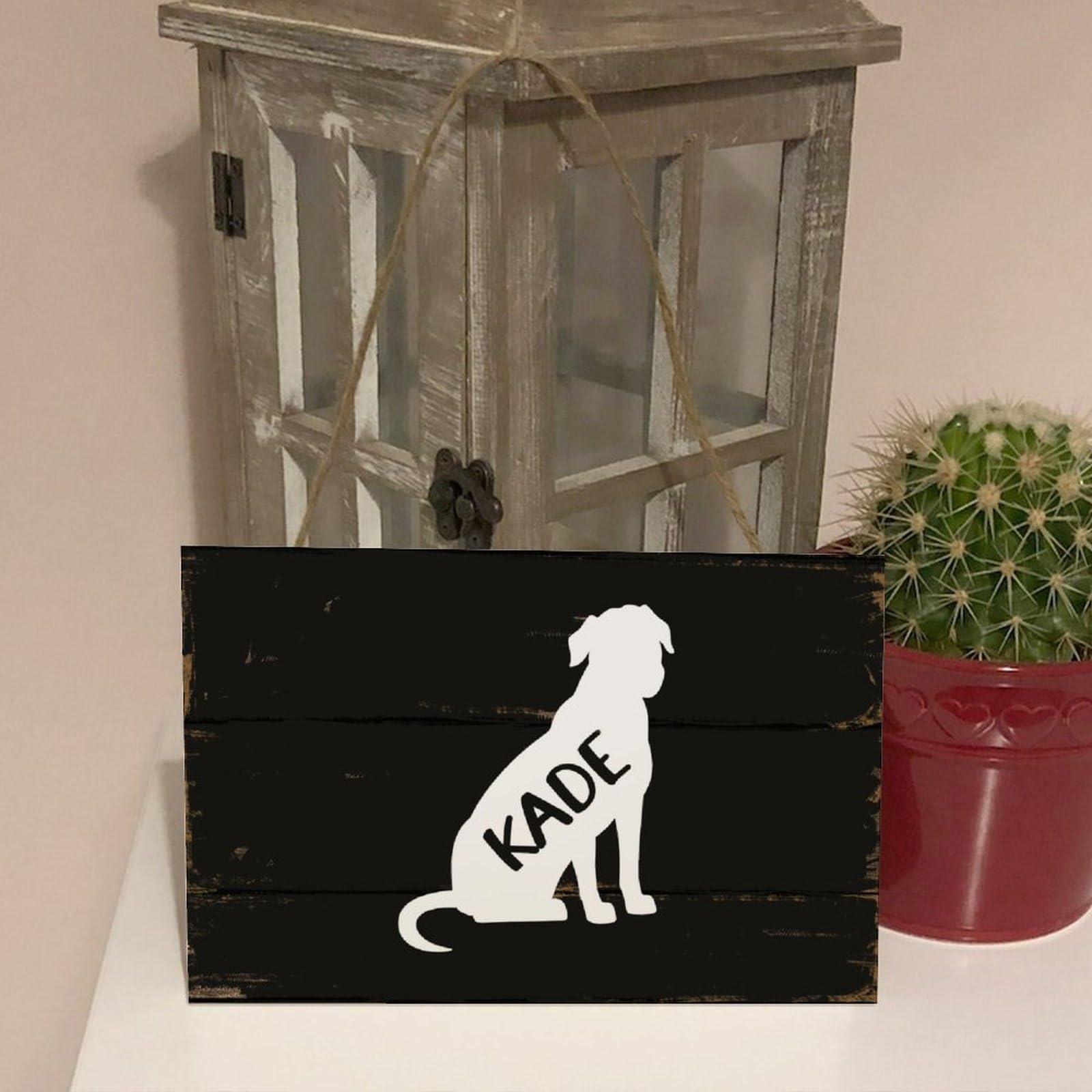 Bouquet & Co. – Eat Sleep Hunt Dog Metal Top Wood Sign Plaque, W2850, New