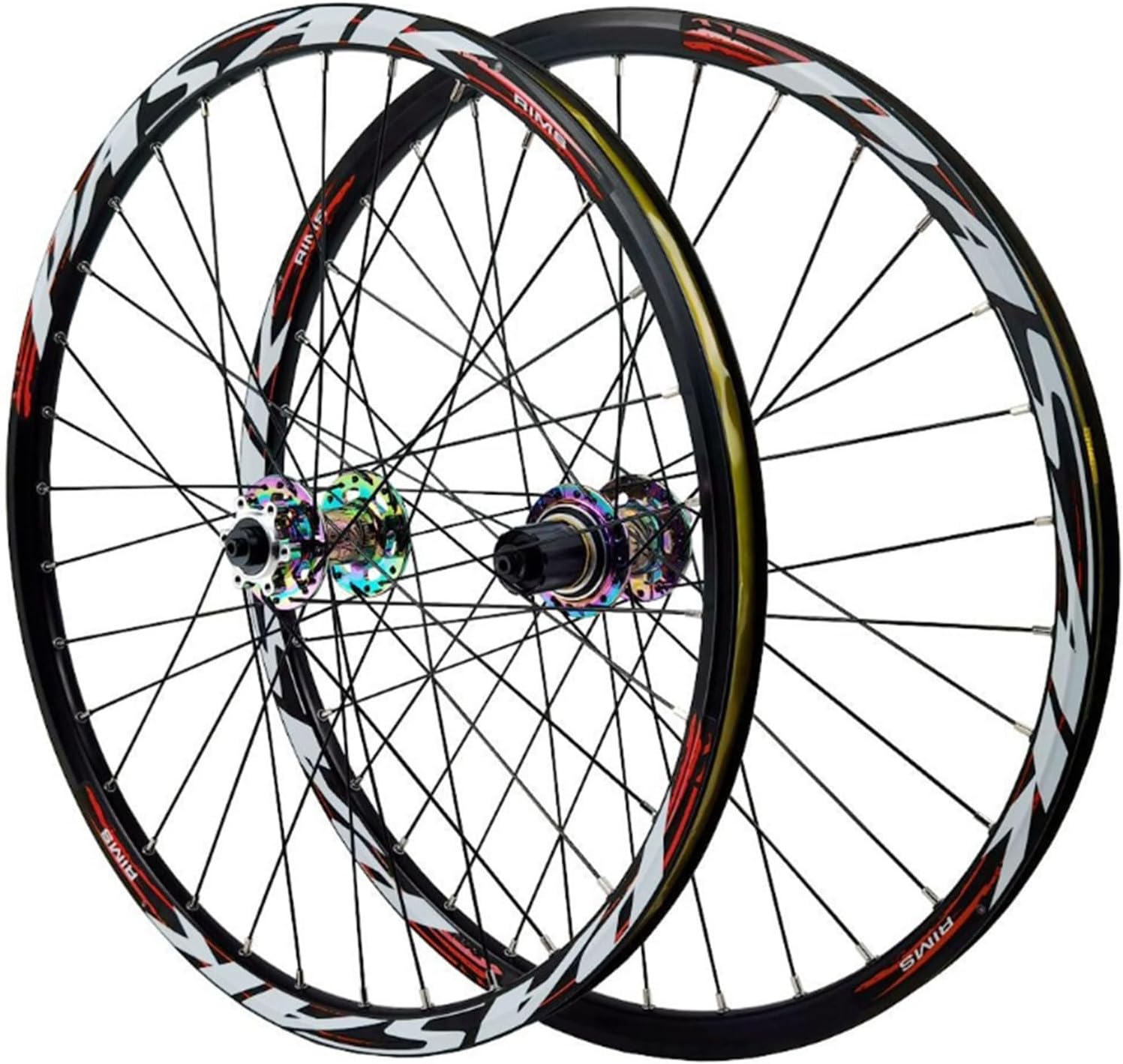 Mountain Bike Wheelset 24/26/27.5/29in, Aluminum Alloy Front 2 Rear 4 Bearings Double Wall 32H Spokes Disc Brake 7-12 Speed