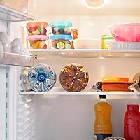 Vista 5 de Recipientes de plástico reutilizables de 7 onzas con tapas, tarros de almacenamiento de alimentos, contenedores apilables multicolores