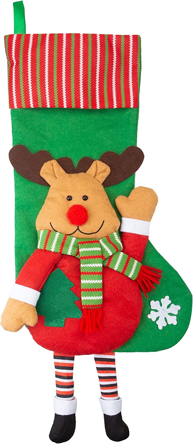 Long Leg Rudolf Design Christmas Stockings 54Cm from B&Q