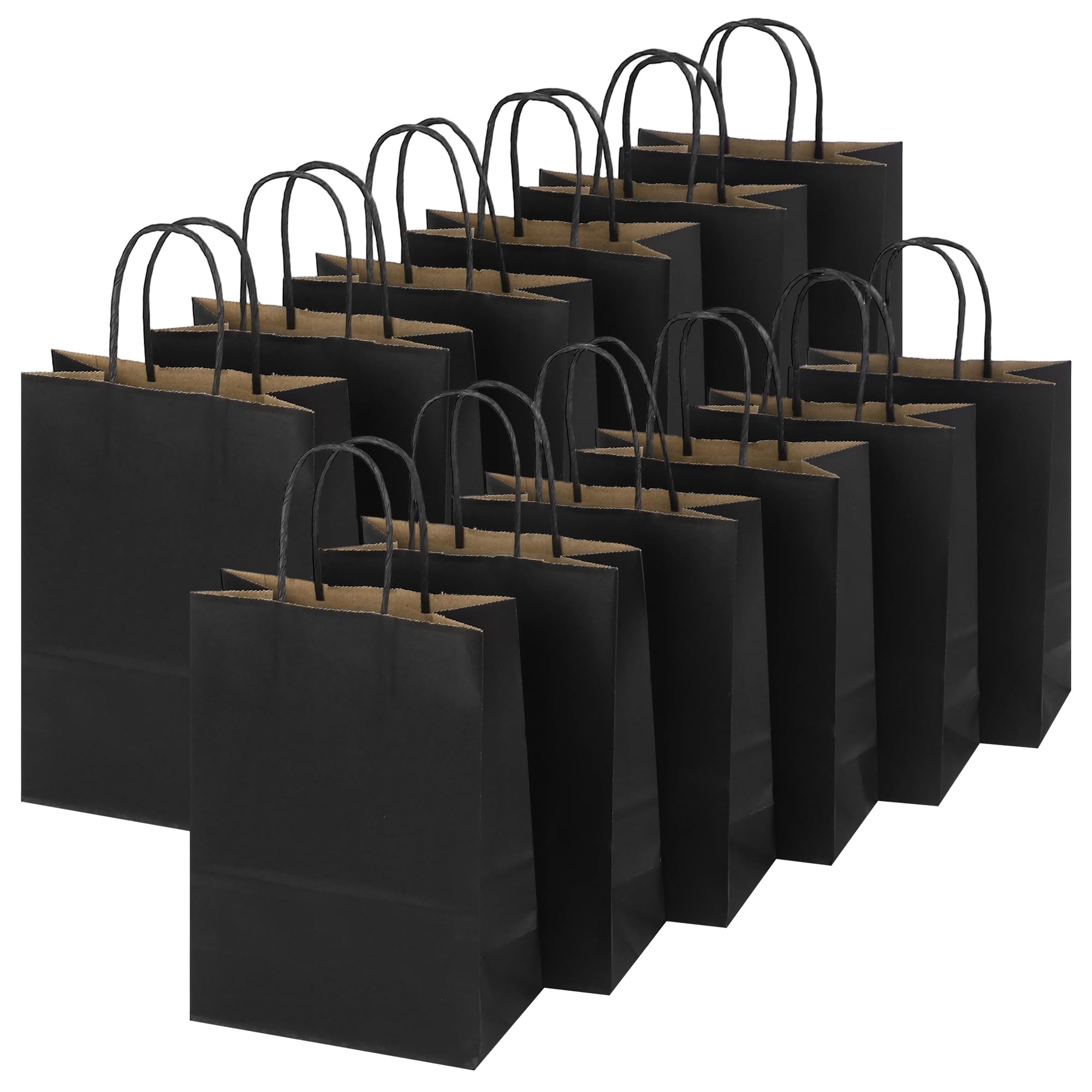 Vivantia Party Paper Gift Bags with Handles 12 Pcs, Red and Green