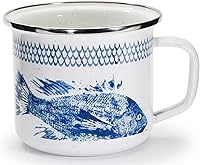 Vista 2 de Golden Rabbit Enamelware - Juego de 4-24oz Grande Tazas (Fish Camp)