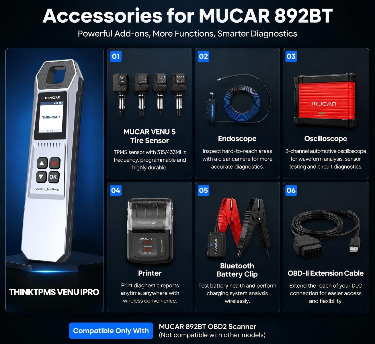 892BT AI-Assisted Pełny System Diagnostyka dwukierunkowa Obsługa skanowania ECU, 35+ usług, FCA Autoauth, CANFD i DOIP