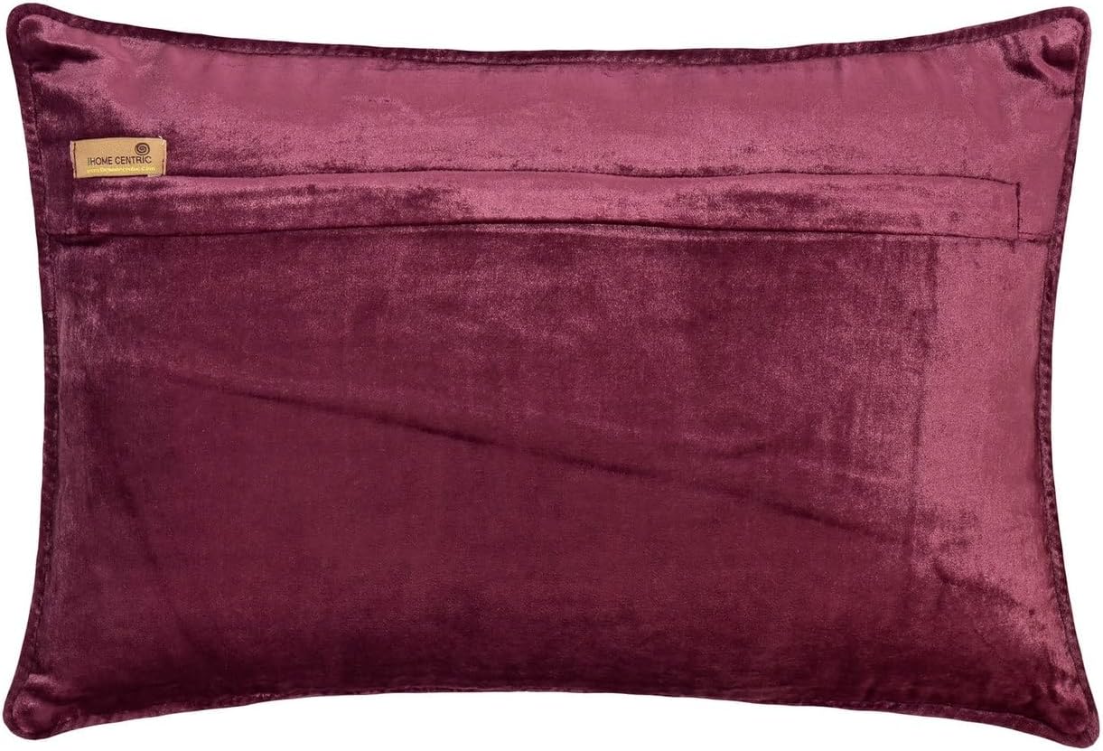 The HomeCentric Decorative Purple 12"x16" (30x40 cm) Lumbar Pillow Cover, Cotton Ikat & Printed Oblong Pillow, Abstract Pattern Modern Style - Ikat Rhythm