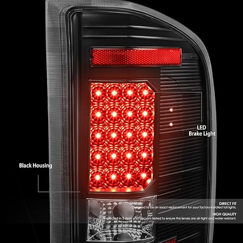 Miniatura 2 de DNA MOTORING TL-CSIL07-LED-BK-CL - Conjunto de luces traseras LED para lado del conductor y del pasajero compatible con Chevy Silverado 1500 2500 HD