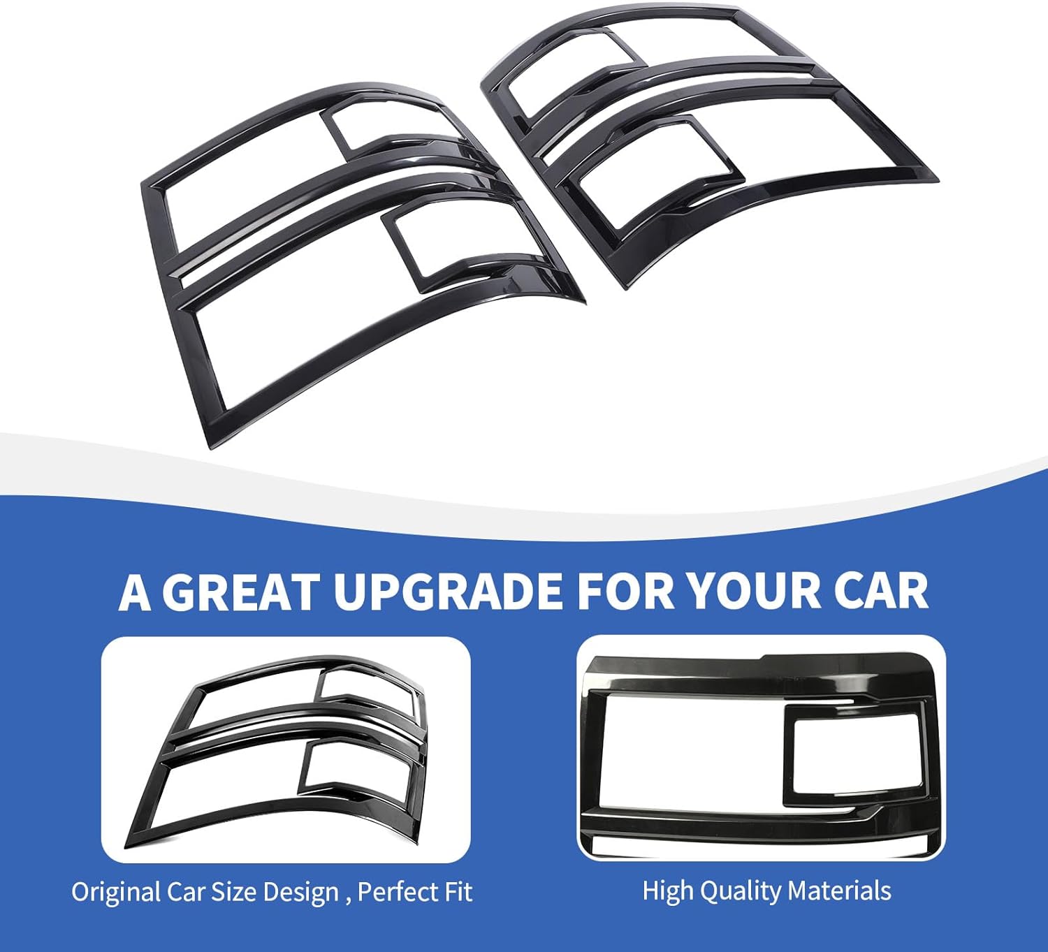 for Silverado Headlight Bezels Covers, Front Head Light Guard Trim Compatible with 2014-2018 Chevy Silverado Accessories, Black