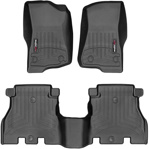 WeatherTech Custom Fit FloorLiners for Jeep Wrangler 4-Door, Rubicon 392, Unlimited 4-Door - 1st & 2nd Row, Black
