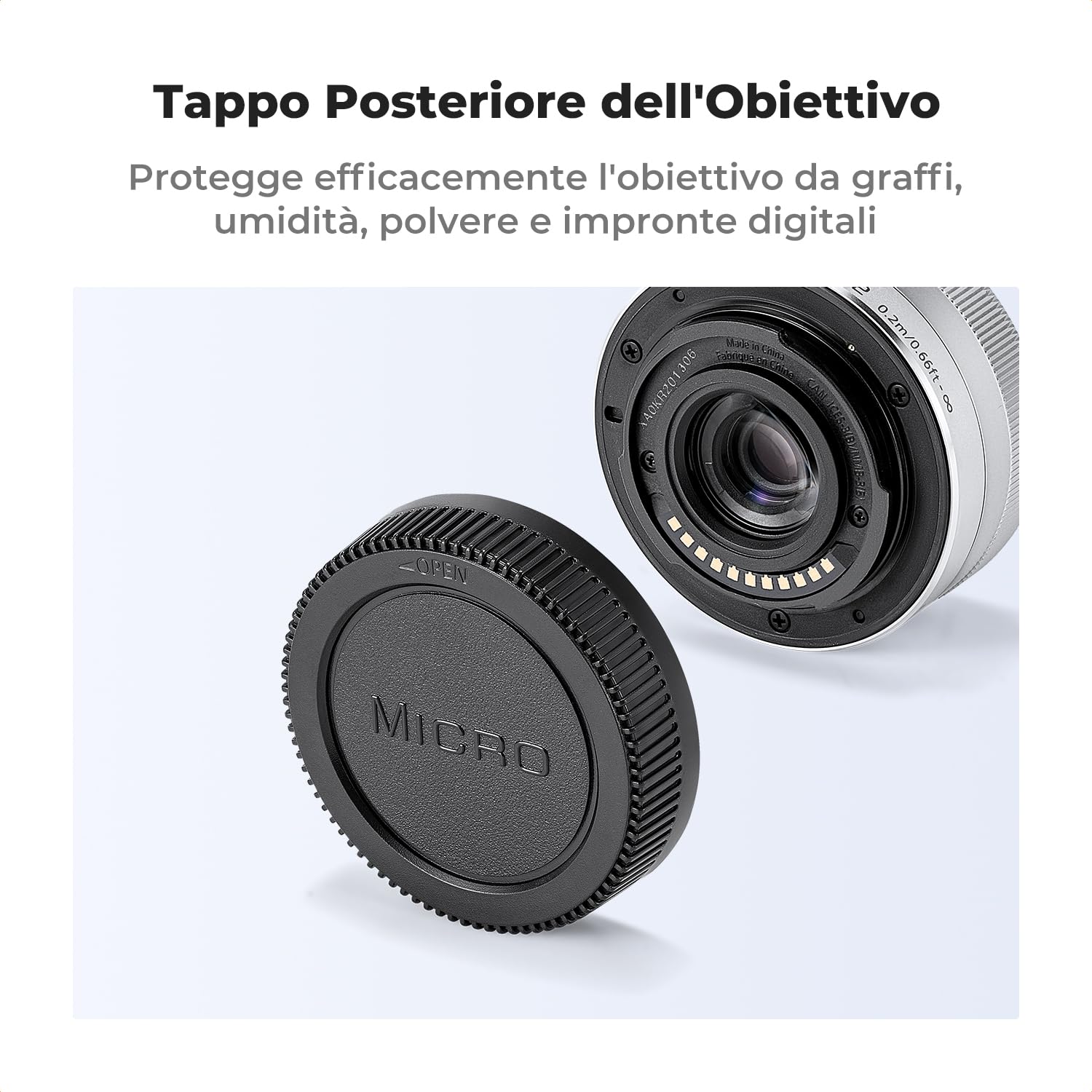 K&F Concept 2pack Tappo Corpo e Coperchio Posteriore per Obiettivo Compatibile con Olympus E-M1X E-M1 II E-M5 III E-M10 IV E-PL9 E-PL8 E-P7, Panasonic GH5 GH5 II G9 G95 G9L G85 GX9