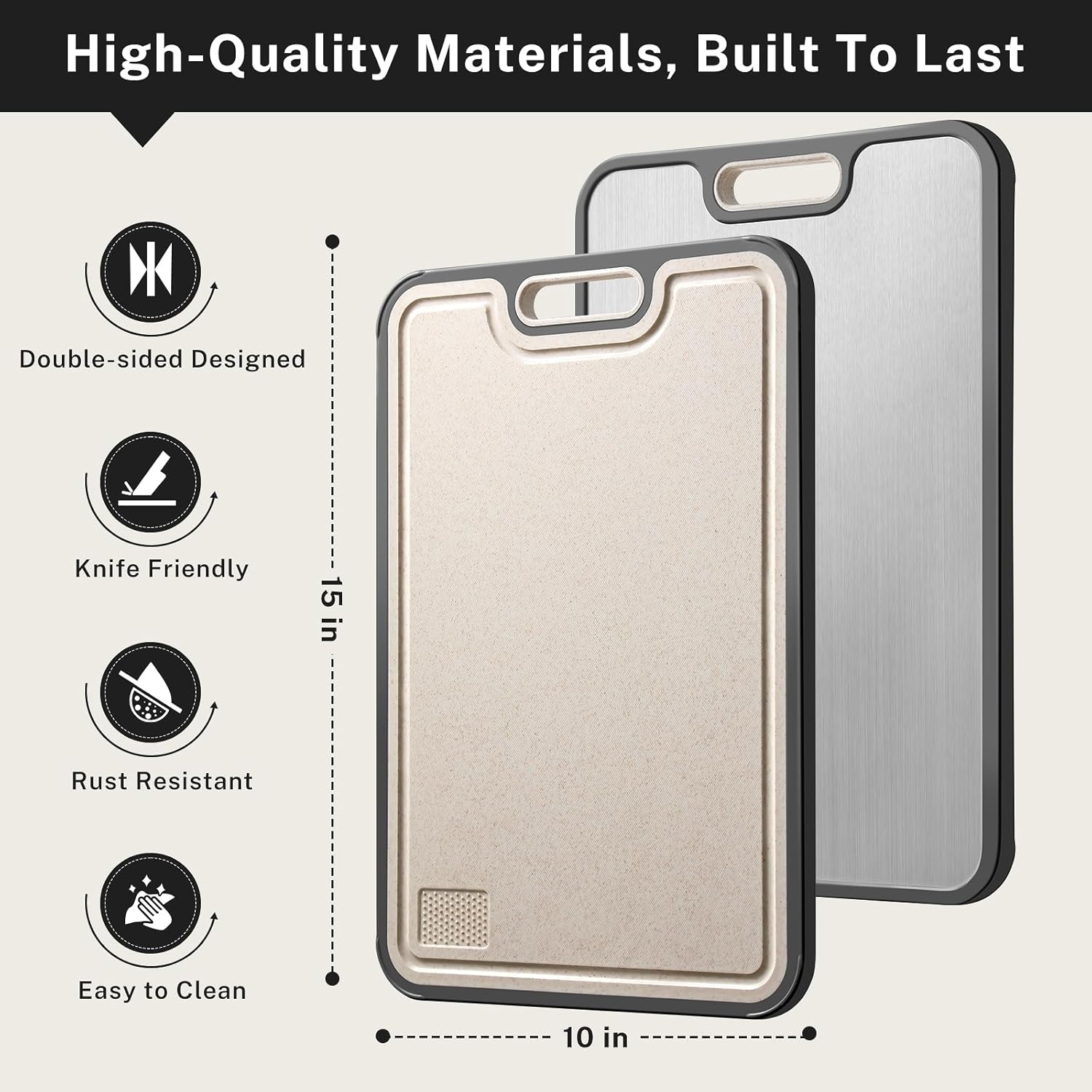Titanium Cutting Board, Double Sided Cutting Boards for kitchen, e