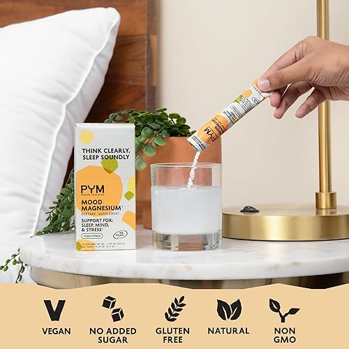 Miniatura 4 de PYM - Paquete de magnesio de apoyo al estado de ánimo, 30 frascos de porciones + paquetes de 10 barras  Glicinato de magnesio, L-treonato y malato