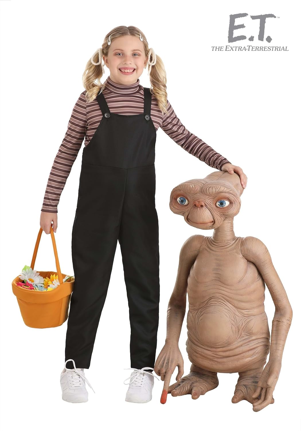 E.T. Gertie Kid's Costume - Shirt, Overalls, Hair Ties, and Treat Bag