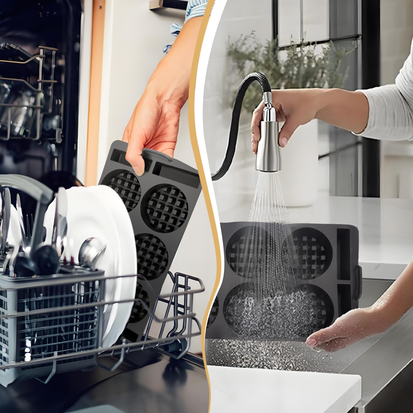 Insert à gaufres compatible avec Tefal OptiGrill XL, 4in1 XL, 2in1 XL, Elite XL, Plus + XL, Elite Plus XL, Insert de plat de cuisson en silicone Plaques à gaufres Accessoires