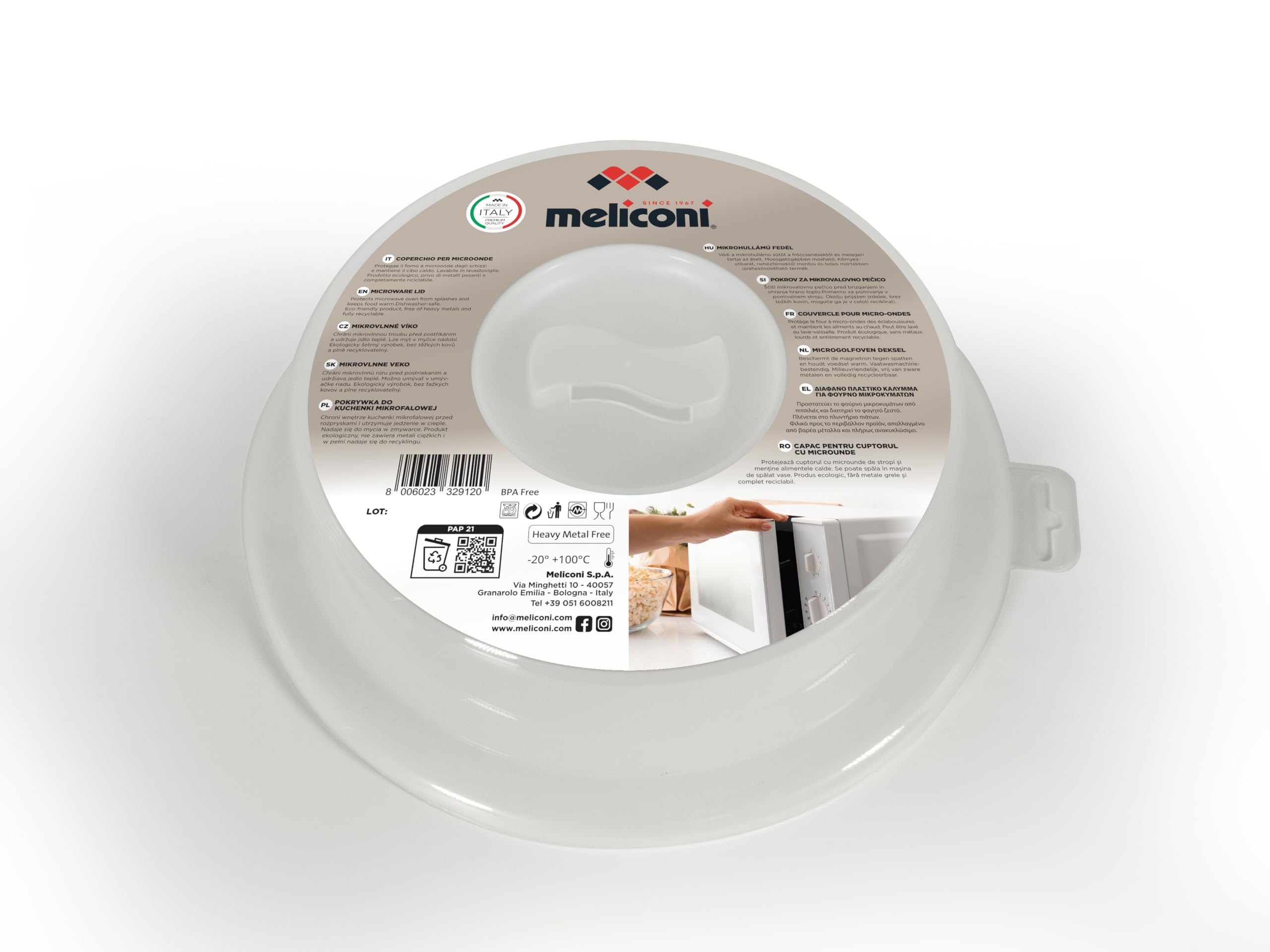 Coperchio Antischizzo Per Microonde In Plastica Trasparente – 26,5 X 11 Cm Con Manico – Copertura Alimenti Lavabile
