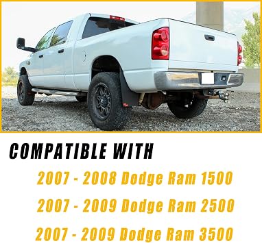 Boine Tail Light Compatible With 2007 2008 2009 Dodge Ram 1500 2500 3500 Driver and Passenger Side Red Lens Rear Light Brake Lamps Replaces 55277303AC, 55277302AC